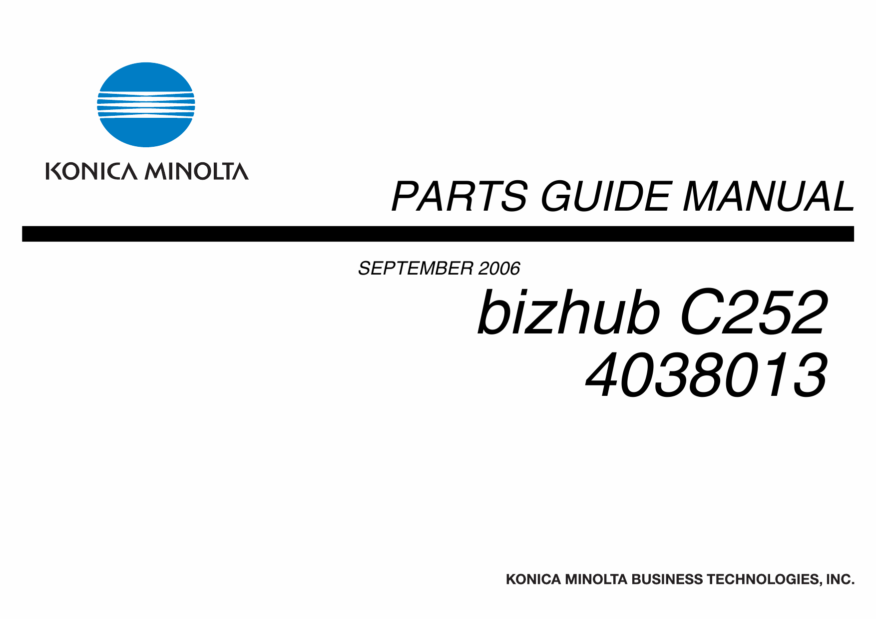 Konica-Minolta bizhub C252 Parts Manual-1